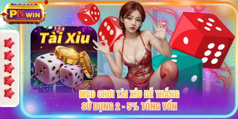 Mẹo chơi Tài Xỉu dễ thắng sử dụng 2 - 5% tổng vốn